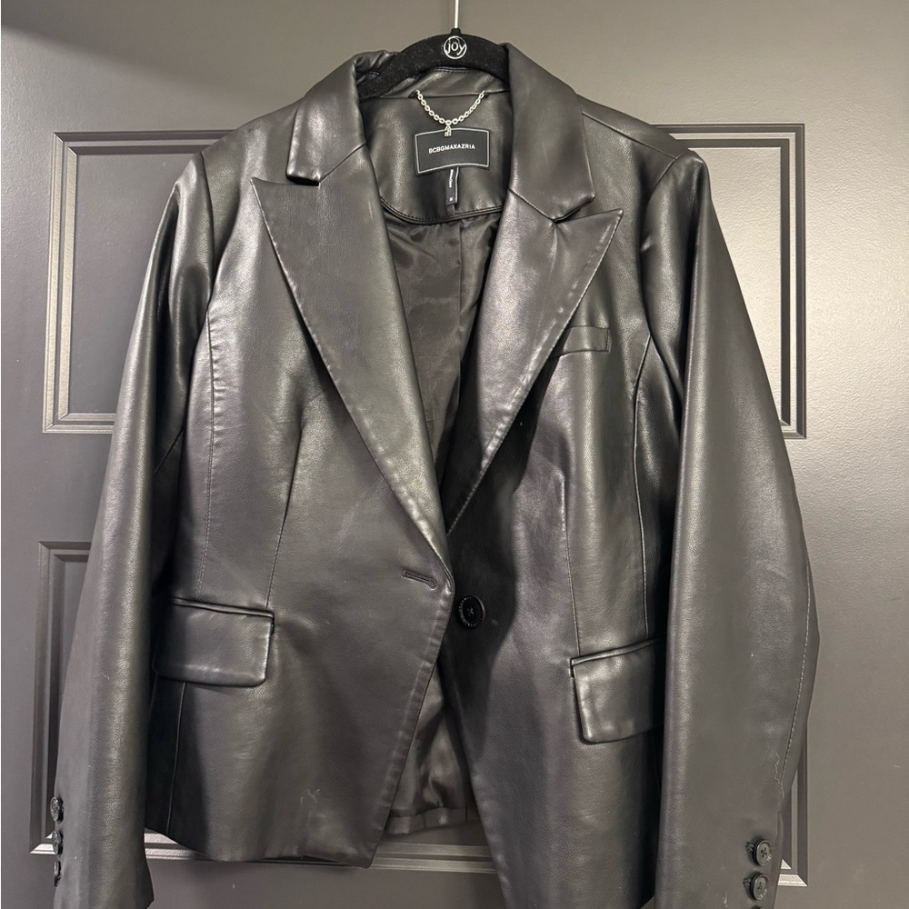 BCBGMaxAzria Leather Blazer